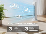 US Standard RTW-AR Tower Fan, 110V 45W, 32 Inch, Column Shape, White Plastic Body, Copper Motor, 70992537