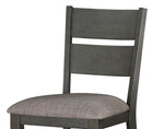 ZUN Transitional 2pc Set Wooden Counter Height Chairs Fabric Upholstered Ladder Back Dining Furniture B01143652