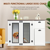 ZUN Furniture style dog cage, wooden dog cage, double door dog cage, side cabinet dog cage, Dog crate W1687138649