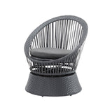 26.7" Modern Gray Wicker Lounge Chair with Rattan and Iron Frame, Featuring a Stylish Round Design, N767P237032B
