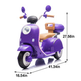 12V Kids Ride On Three-Wheel Electric Motorcycle,2WD,Cool Waterfall Light,Large Storage W1578P235069
