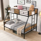 Twin Over FULL Metal Bunk Bed with 2 - Side Ladder and Full-Length Guardrail, No Box Spring Needed, W2297P217826
