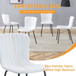 ZUN Luxury Minimalist Chairs - A set of 4 high quality dining chairs with black legs. The integral W1151P262794