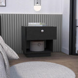 Nightstand Viliigili, One Drawer, Black Wengue Finish B092123121