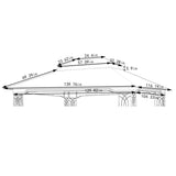 10x12 Ft Outdoor Patio Gazebo Replacement Canopy,Double Tiered Gazebo Tent Roof Top Cover Only W419P198357