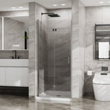 Goodyo 34"x 72" Bifold Frameless Glass Shower Door 1/4 inch Tempered Clear Glass Pivot Swing Shower D163102094
