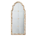 ZUN 22" x 48" Large Cream & Gold Framed Wall Mirror, Wood Arched Mirror with Decorative Window Look for W2078P155651