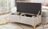 Elegant Upholstered Storage Ottoman,Storage Bench with Metal Legs for Bedroom,Living Room,Fully N733P207788A