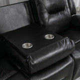 3 Seater Home Theater Recliner Manual Recliner Chair with a LED Light Strip Two Built-in Cup Holders WF323623AAB