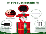 Rising Santa with Gift Box Inflatable 3.6ft, 190D Polyester Christmas Yard Decor with 2 LED Lights, 31245621