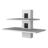 ZUN Luke White Dual-Shelf Wall Floating Shelf B062P175185