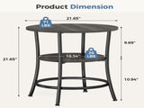 2-Tier Round Side TableSpace-Saving End Table for Small Living Room & BedroomWood Grain Gray 28096789