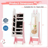 Kids White Vanity Set Princess Makeup Dressing Table And Chair Set With Jewelry Armoire 98772861