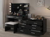 Large Makeup Vanity with Lights, Vanity Table with Charging Station, Vanity Desk with Mirror and 10 53245964
