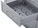 K&K 50.7" Island with Storage Tilt Trash Can Cabinet and Pull Out Cabinet Organizer, Rolling N707P299008G