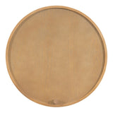 ZUN Modern Round Wood Rotating Tray Coffee Table with Storage & Metal Legs in Natural 99454881