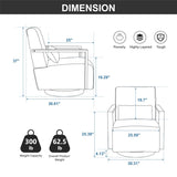 30.3"W Swivel Modern Upholstered Accent Chair with Solid Wood Armrests and 360 Degree Comfy Lounge W1298P246437