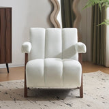 Mid Century Modern Accent Chair with Solid Wood Frame, Upholstered Living Room Chairs with Thick N765P197467W