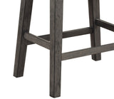 Gray Finish Set of 2 Counter Height Barstool Black Faux Leather Seat Nailhead Trim Casual Dining B01146330