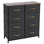 ZUN 4-Tier Wide Drawer Dresser, Storage Unit with 8 Easy Pull Fabric Drawers and Metal Frame, Wooden 87325613