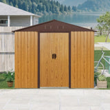 8 ft x 4 ft Outdoor Metal Storage Shed with Window and Metal Foundation for Backyard, Patio, Lawn W540P185273