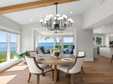 16-Light Glass Globe Sputnik Chandelier, 36.6 Mid-Century Modern Chandeliers Black Sputnik Light 37626966