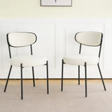 Boucle modern kitchen dining chair Bentwood covered with ash veneer Chair back, metal with black W210132427