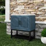 32" Bathroom Vanity White Ceramic Sink & Hot and Cold Faucet , Freestanding Bathroom Cabinet W688P224392