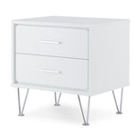 ZUN White 2-Drawer Accent Table with Hairpin Legs B062P181399