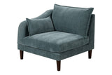 Gorgeous Mineral Color LAF / RAF One Arm Chair Morgan Fabric 1pc Chair Pillow Soft Cushion Wood Legs B011P278577