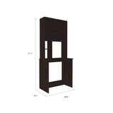 ZUN Black Wengue 4-Shelf Computer Desk with Hutch B06280409