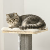 ZUN Cat Tree for Indoor Cats with Pillow-Covered Perches, Spinning Toy, Modern Climbing Activity Cat 36677720