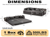 78.7-Inch Convertible Sleeper Sofa Bed with Cylindrical Pillow, Chenille Folding Mattress Couch with W834P337412