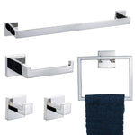 ZUN 5 Pieces Bathroom Hardware Accessories Set Towel Bar Set Wall Mounted,Stainless Steel W121963549