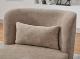25.2 "Wide Modern Chenille Cushioned Armless Metal Base 360&deg Swivel Chair with Pillow, Suitable for W3118P253947