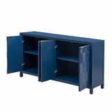 U_STYLE Luxurious Four-Door Sideboard with Honeycomb Patterned Doors, Offering Ample Storage for N711P187044V