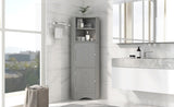 ZUN Tall Bathroom Corner Cabinet, Freestanding Storage Cabinet with Doors and Adjustable Shelves, MDF 45790350