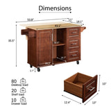 Mobile Kitchen Island Cart With 3 drawers W1820138608