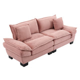Corduroy Sofa Sleeper Couch Loveseat Sofa with Pillows Comfy Upholstered Deep Seat Sofa for W676P227339