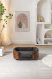 ZUN Scandinavian style Elevated Dog Bed Pet Sofa With Solid Wood legs and Walnut Bent Wood Back, W794125914