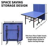 8ft Mid-Size Tennis Foldable & Portable Ping Pong Set for Indoor Games with Net, 2 29610371