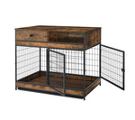 ZUN Furniture Dog Cage Crate with Double Doors. Antique Brown,38.78'' W x 27.36'' D x 32.17'' H. 52622080