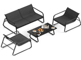 4-Piece Outdoor Conversation - 2 Chairs 1 Loveseat 1 Coffee Table,Patio Furniture 33613293