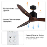 ZUN 52 Antique Brown Ceiling Fan without Light with Remote Control W136772206