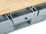 Kitchen Cart with Rubber wood Drop-Leaf Countertop ,Cabinet door internal storage racks,Kitchen 24138755