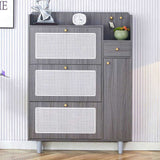 Modern minimalist storage cabinet, Japanese rattan shoe cabinet, bed top cabinet, small home W1151P147201