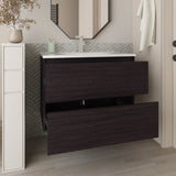 Bathroom Vanity with Sink, 2 Drawers, Black Wengue B097P350334