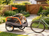 Dog Bike Trailer Pet Cart Bicycle Carrier with 2 Entrances, Safety Leash, Reflectors & Flag 20304097