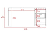 Computer Desk with 1-Drawer and 2-Open Storage Shelves, Light Gray B097133108