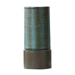 ZUN 19.5x19.5x43.5" Large Concrete Cylinder Green & Brown Ribbed Water Fountain, Outdoor Bird Feeder / W2078125151